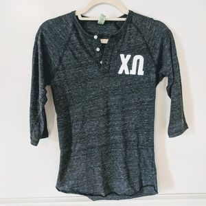 Chi Omega XO Henley Tee